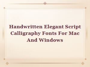 Handwritten Elegant Script Calligraphy Fonts for Mac and Windows